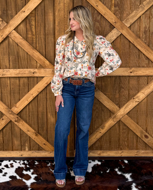 Rose Cowboy Blouse