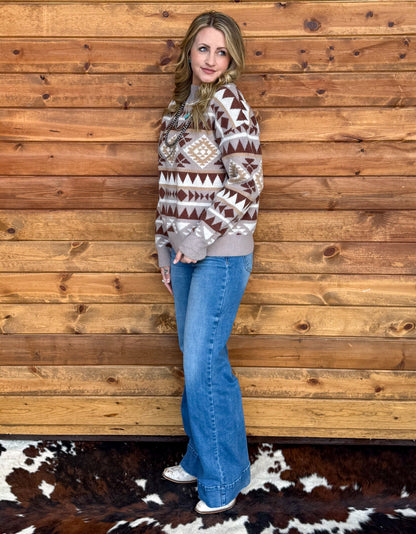 Southern Aztec Sweater *Brown