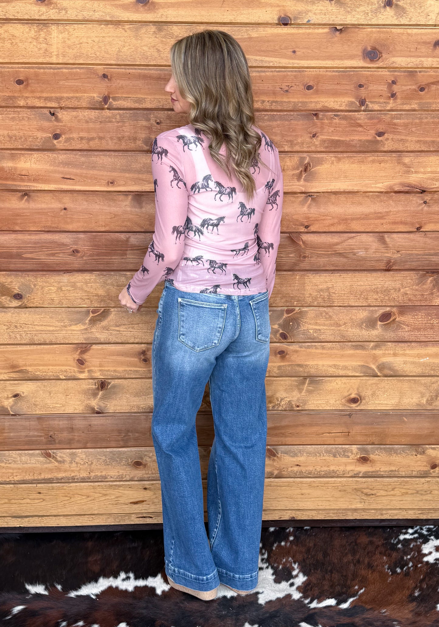 Pink Pony Mesh Top