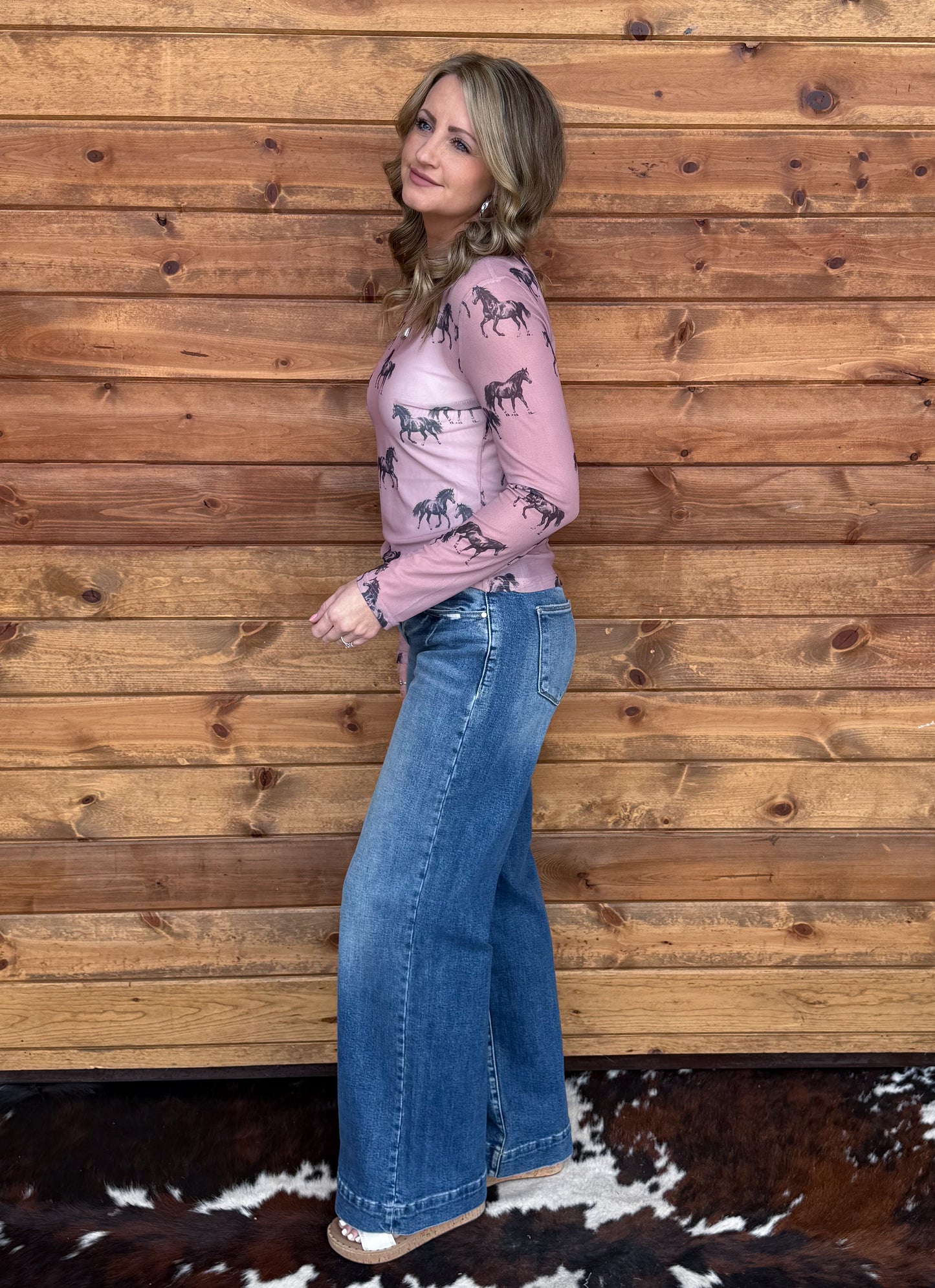 Pink Pony Mesh Top