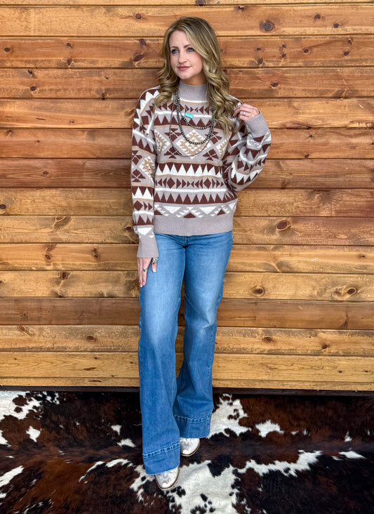 Southern Aztec Sweater *Brown
