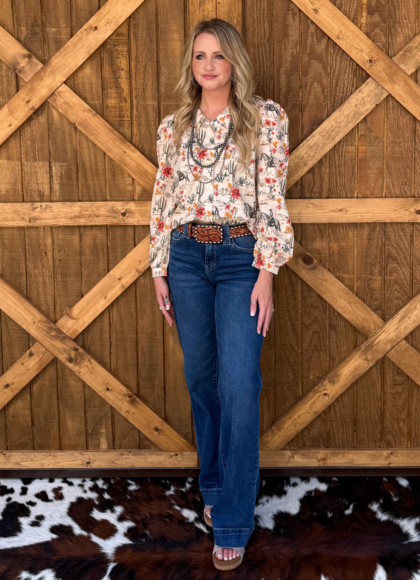 Rose Cowboy Blouse