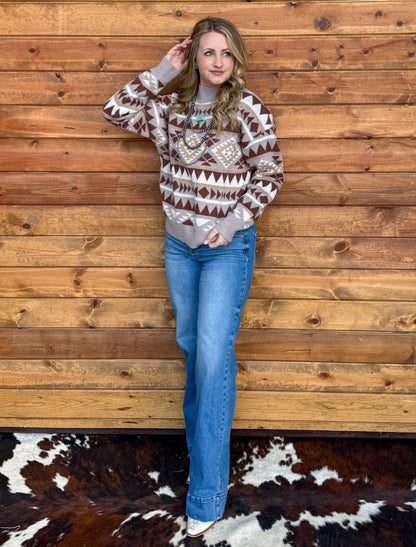 Southern Aztec Sweater *Brown