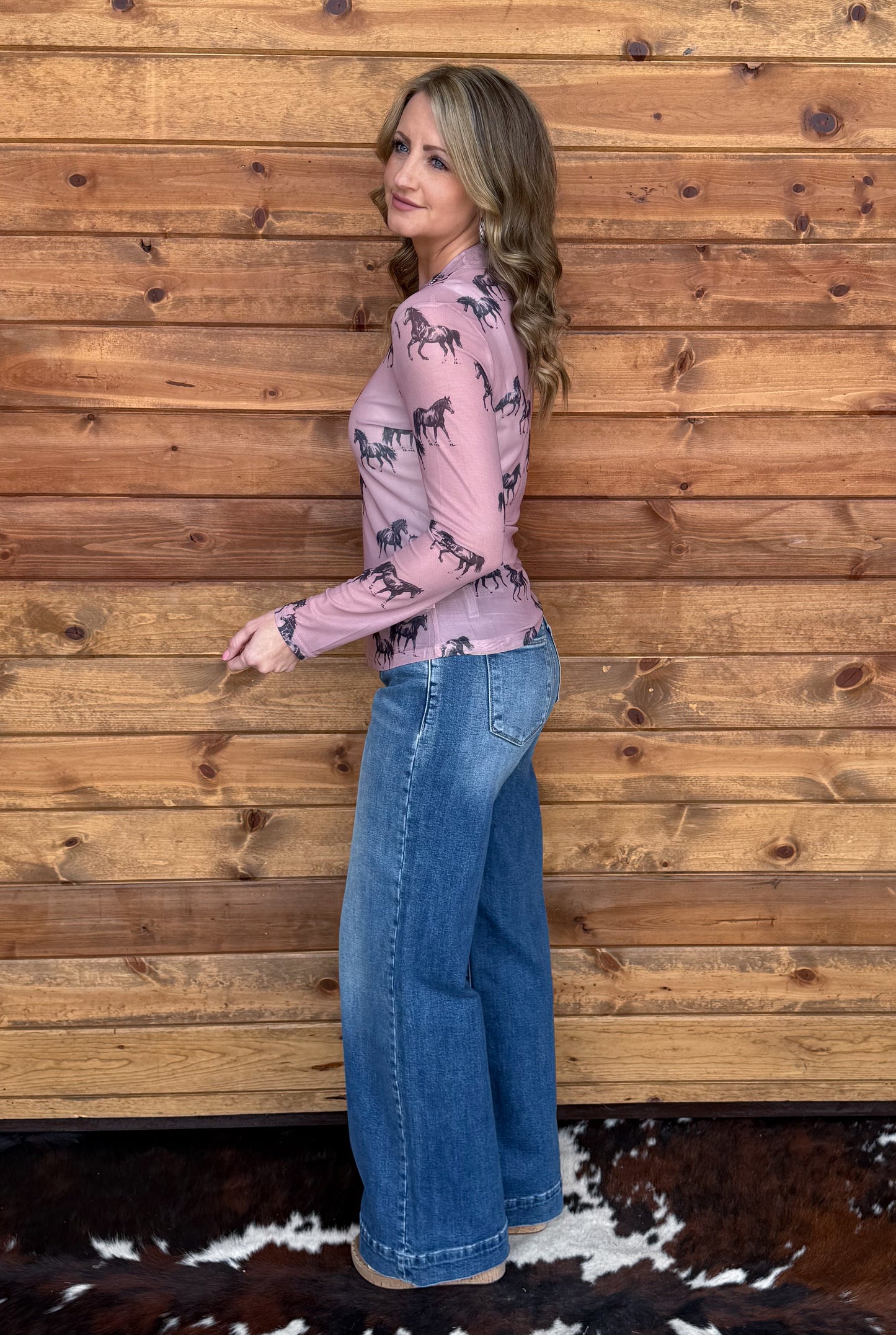 Pink Pony Mesh Top