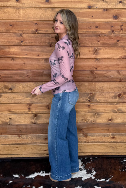 Pink Pony Mesh Top