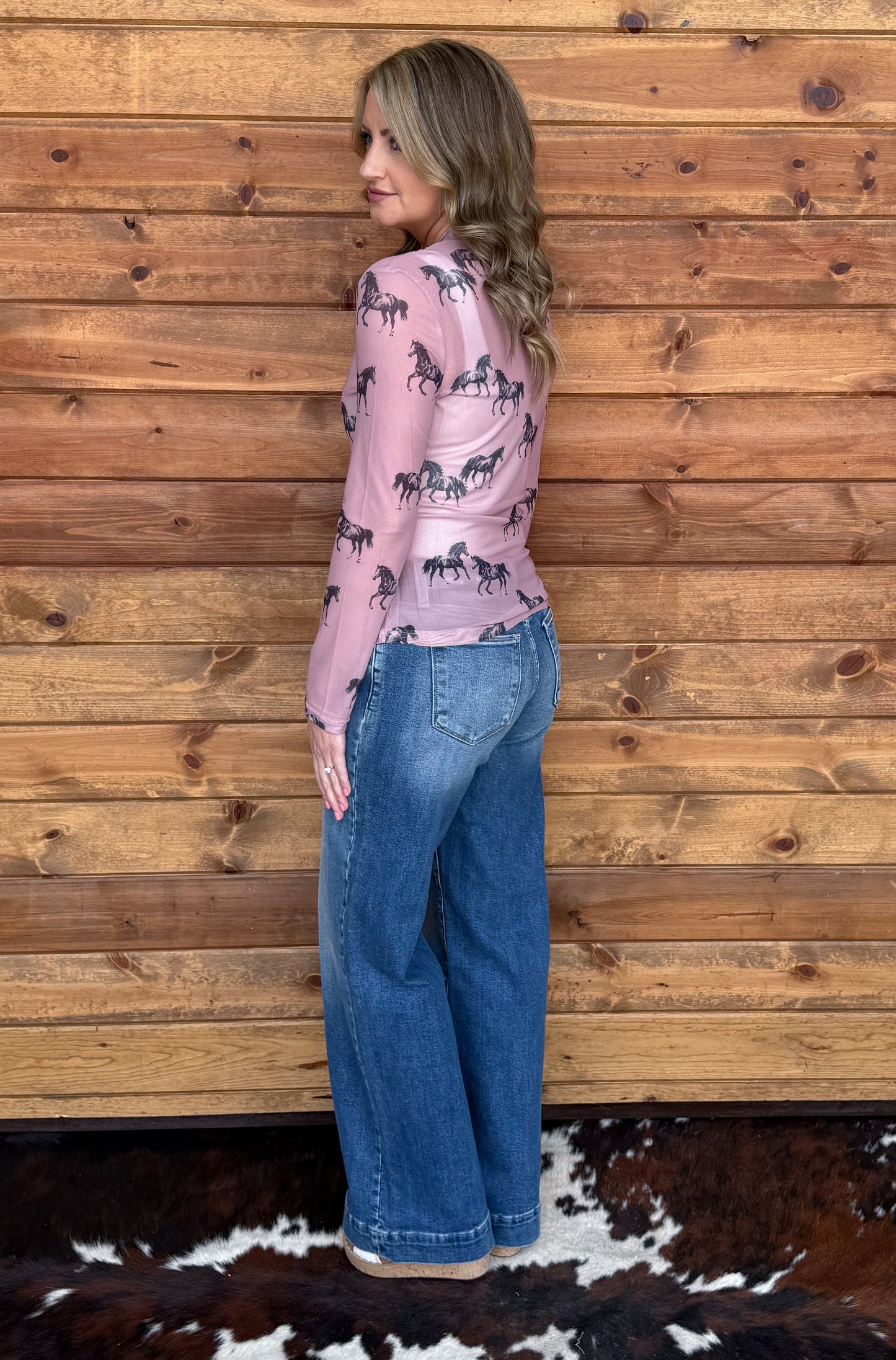 Pink Pony Mesh Top