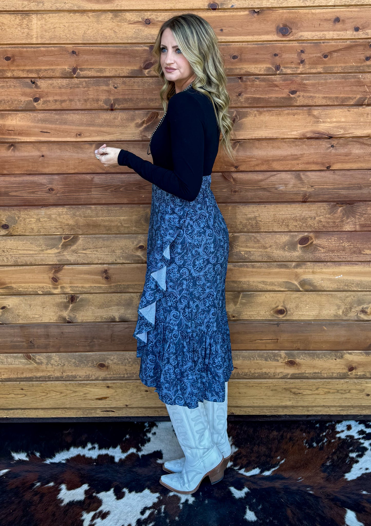 Saddle Up Ruffle Skirt *Navy