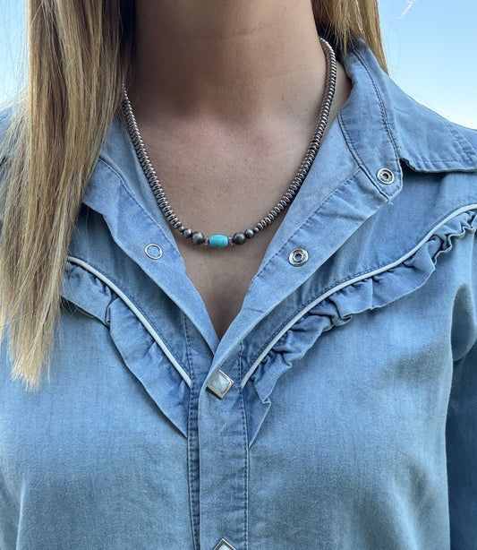 16” Silver Disc Necklace