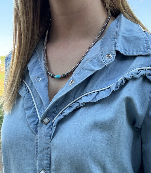 16” Silver Disc Necklace