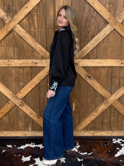 Midnight Horses Button-Up