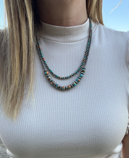 2 Strand Faux Gemstone Necklace