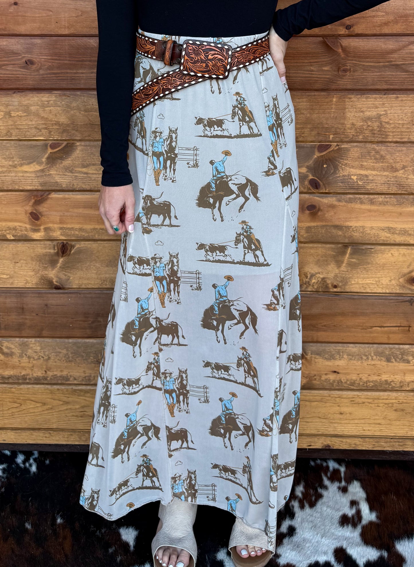 On the Ranch Mesh Maxi Skirt