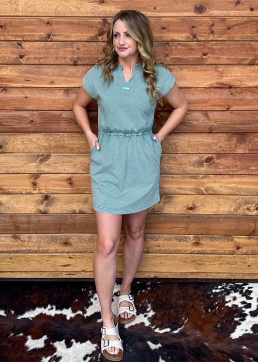 The Suzie Mini Dress *Sea Green