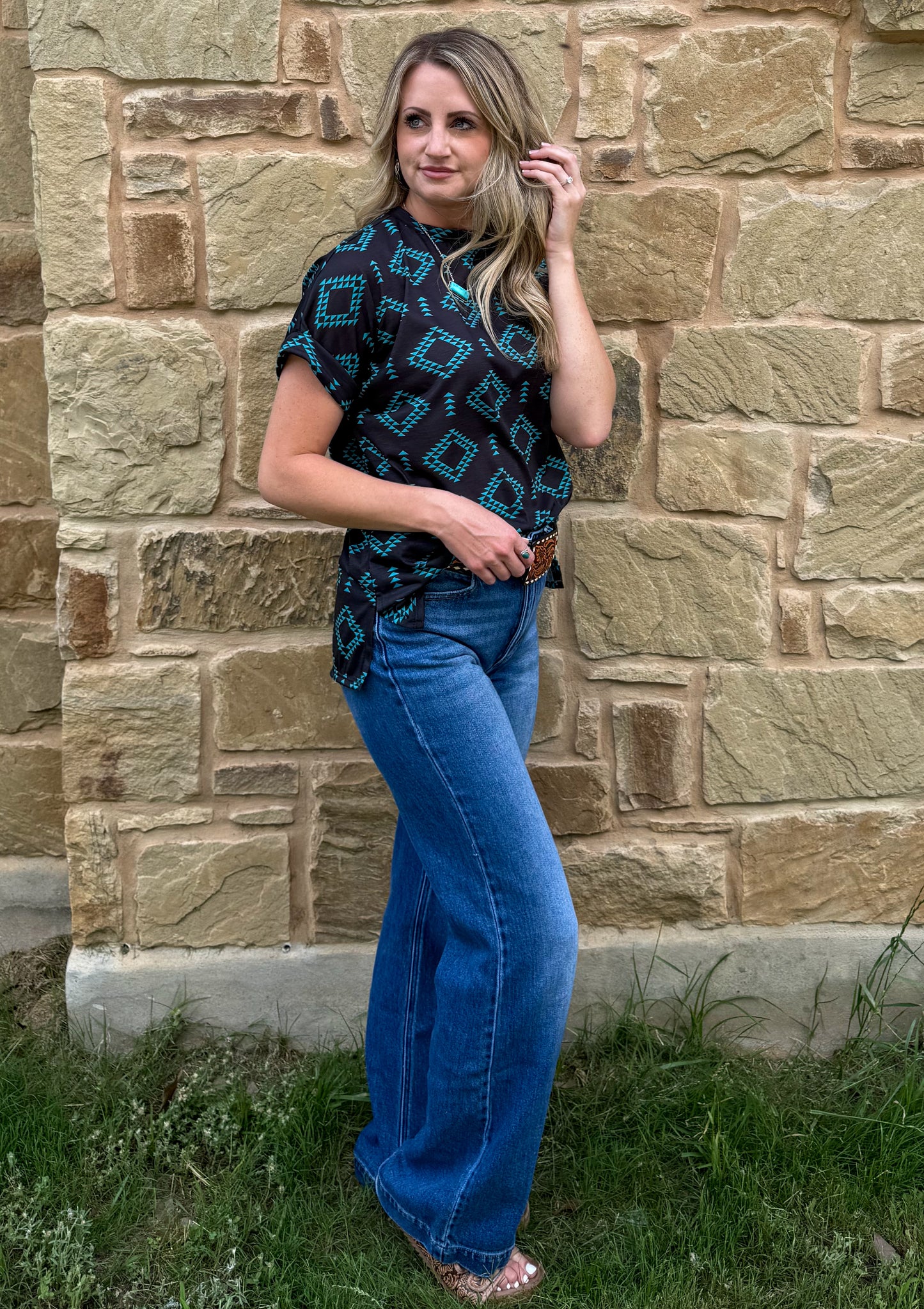Midnight Aztec Top