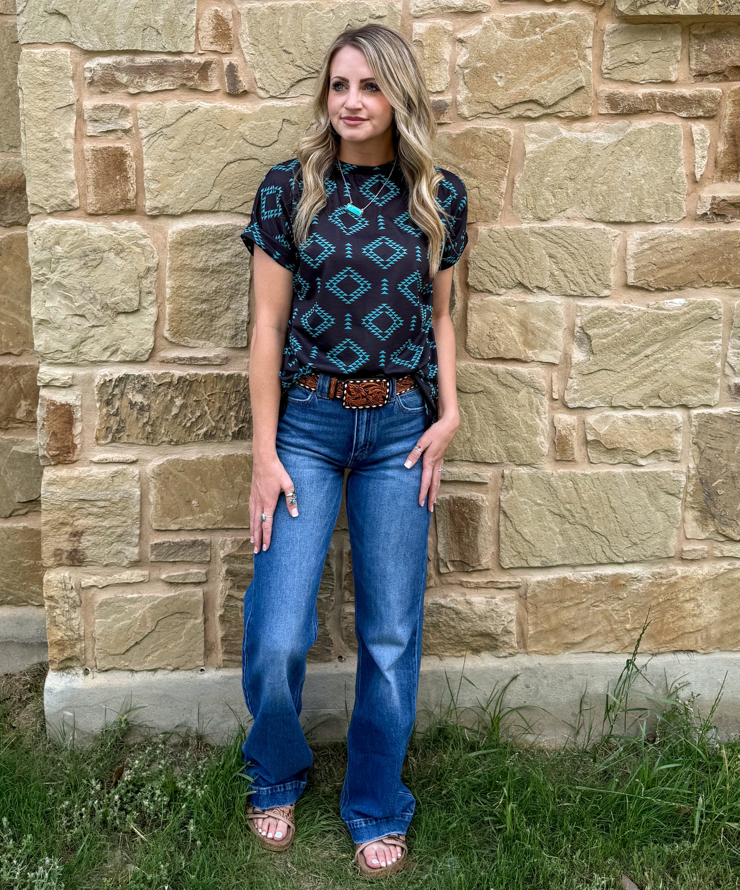 Midnight Aztec Top