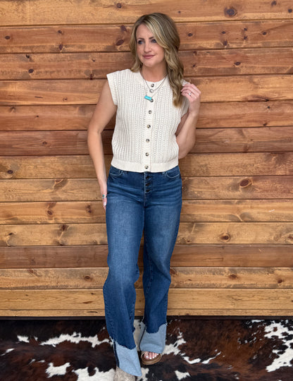 Simple Button-Up Tank *Cream
