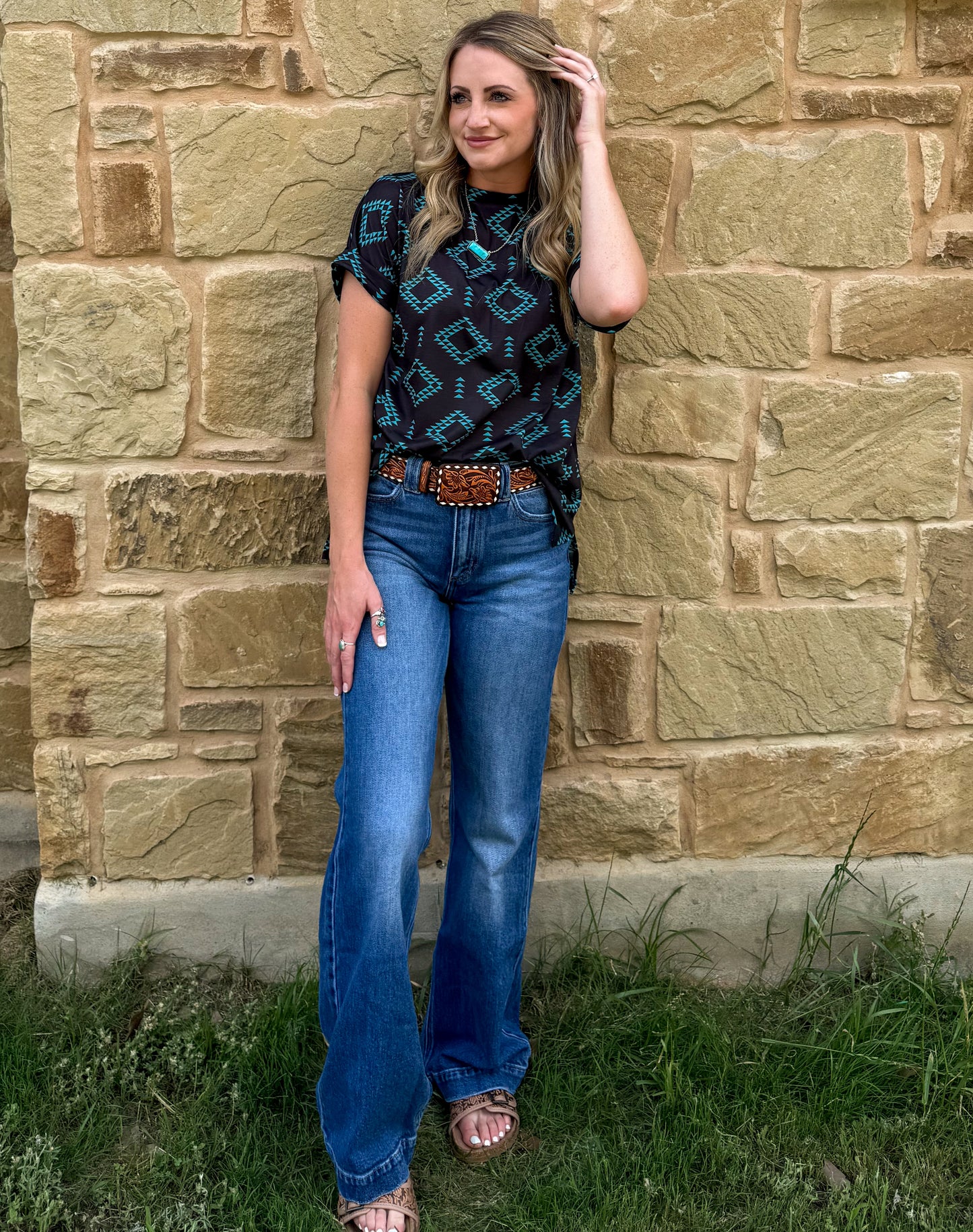 Midnight Aztec Top