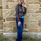 Midnight Aztec Mesh Top