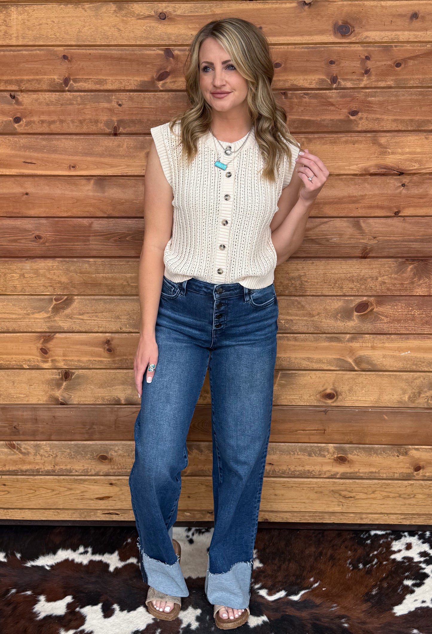 Simple Button-Up Tank *Cream