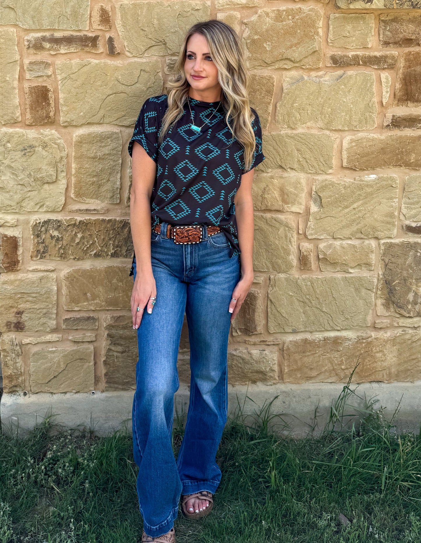 Midnight Aztec Top