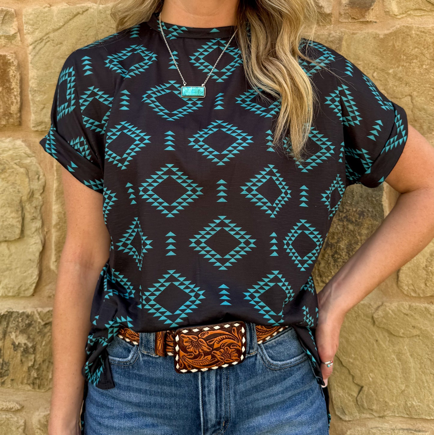 Midnight Aztec Top