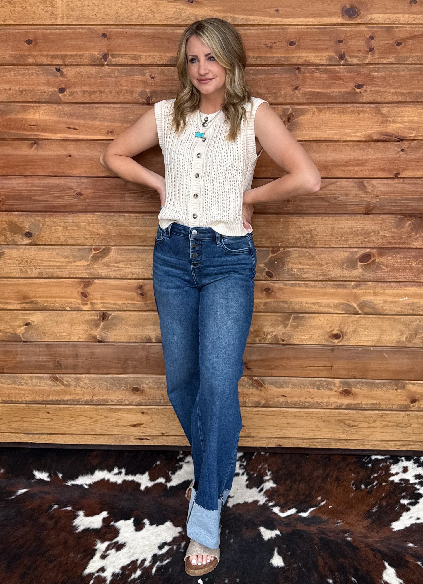 Simple Button-Up Tank *Cream