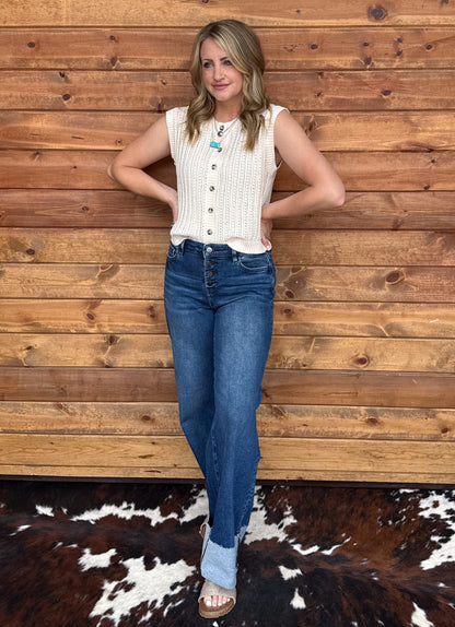 Simple Button-Up Tank *Cream