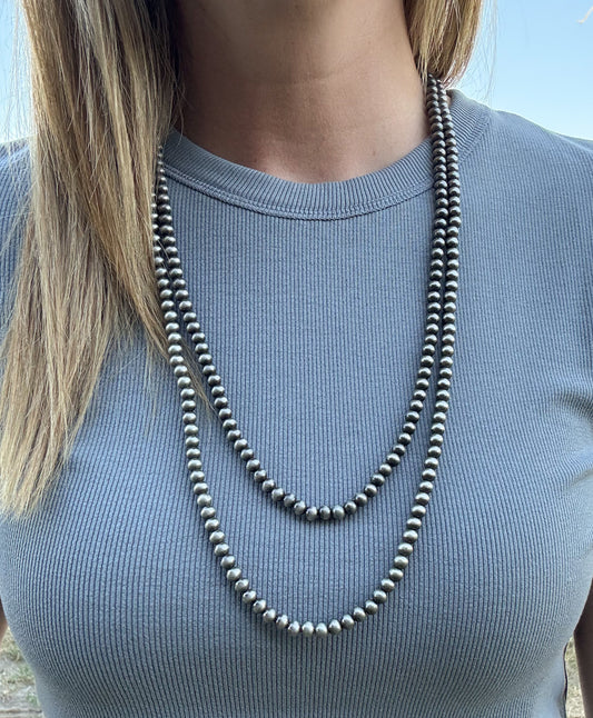 24” 2 Strand Faux Navajo Pearl Necklace