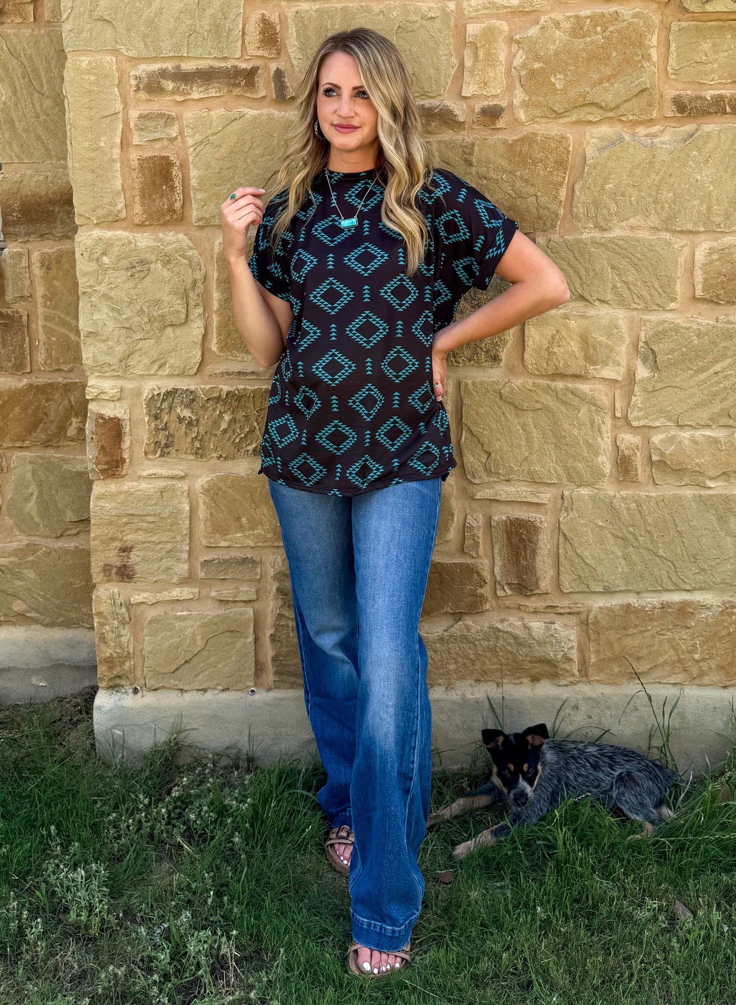 Midnight Aztec Top