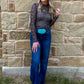 Midnight Aztec Mesh Top