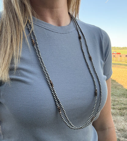 66” Dainty Faux Navajo Pearls & Gold