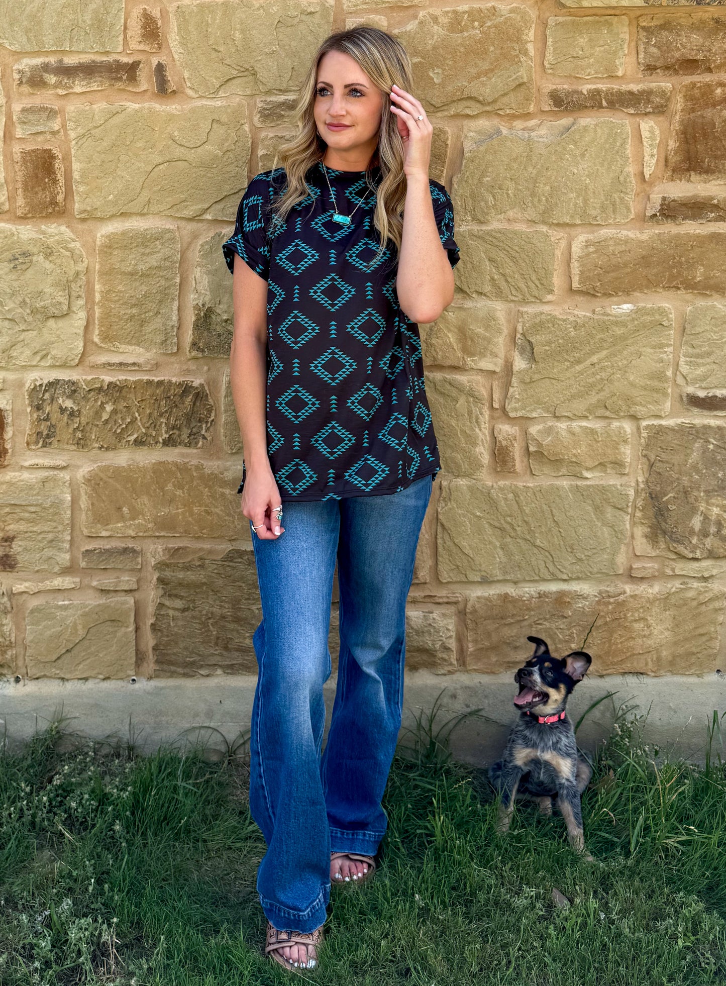 Midnight Aztec Top