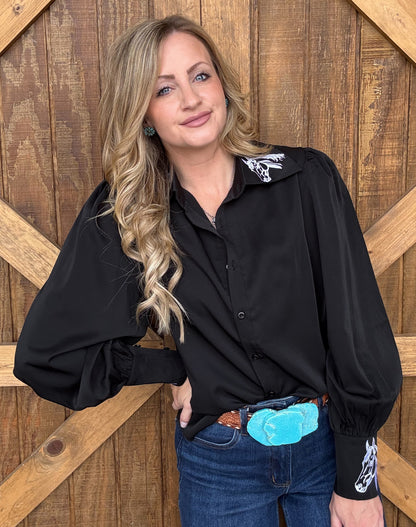 Midnight Horses Button-Up