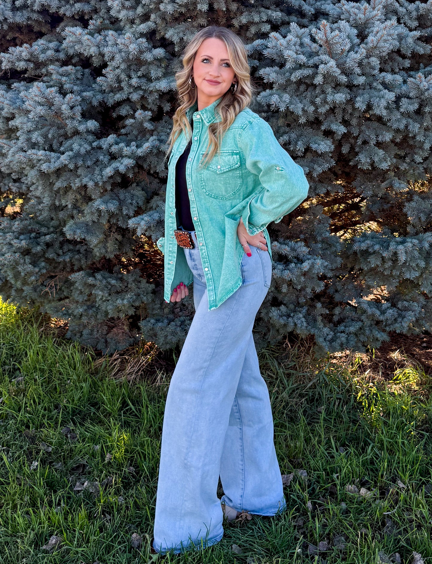 Denim Darlin' Long Sleeve *Jade
