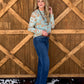 Turquoise Desert Burnout 3D Mesh Top