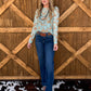 Turquoise Desert Burnout 3D Mesh Top