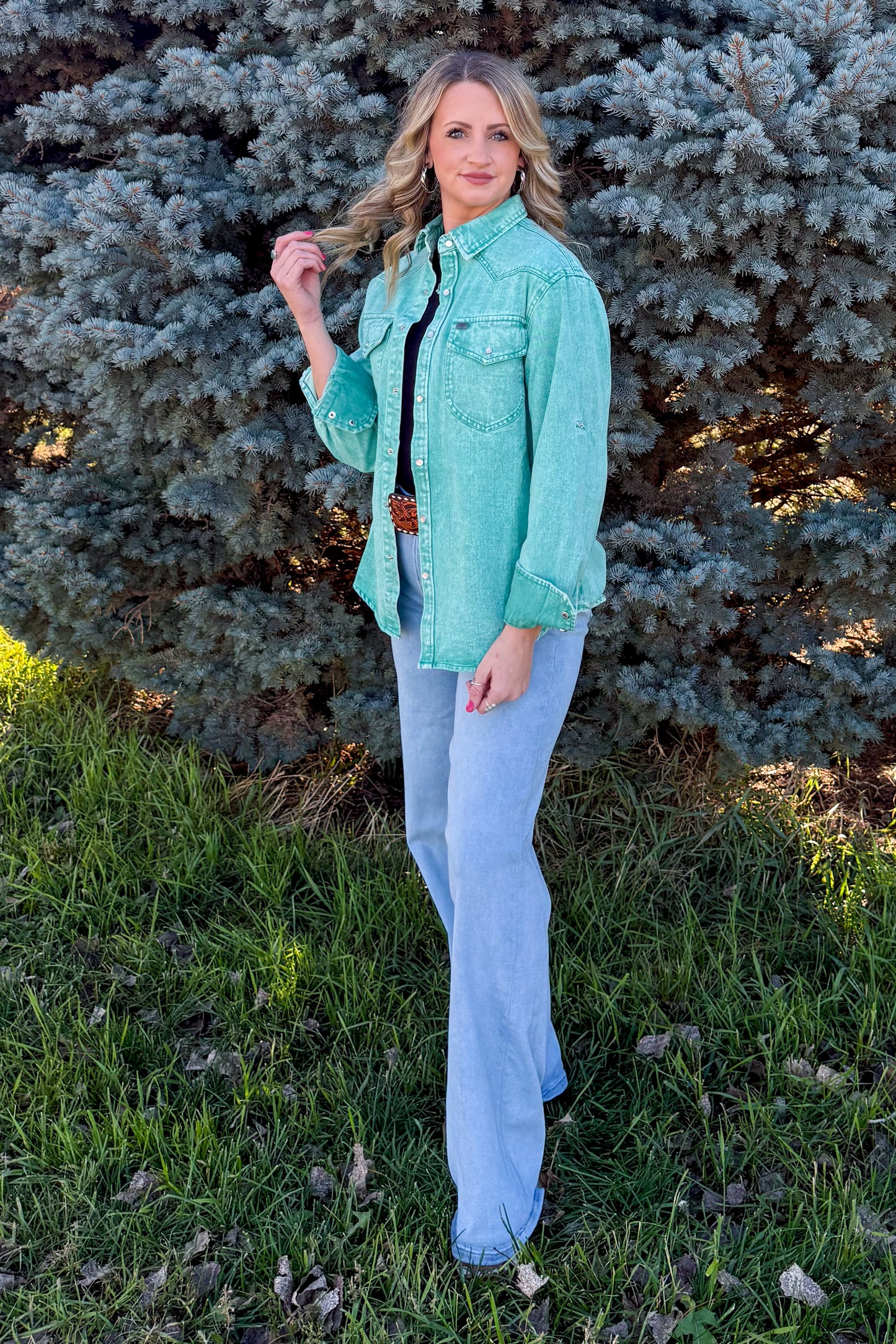 Denim Darlin' Long Sleeve *Jade