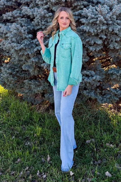 Denim Darlin' Long Sleeve *Jade