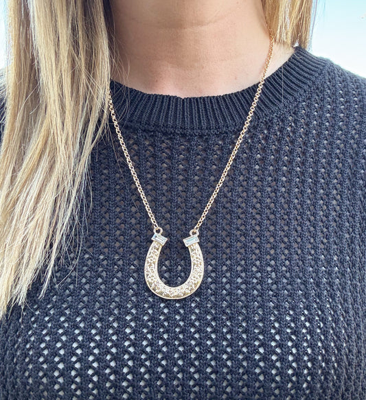 18K Gold Plated Horseshoe Necklace