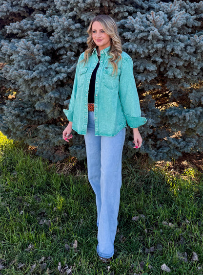 Denim Darlin' Long Sleeve *Jade