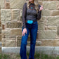 Midnight Aztec Mesh Top