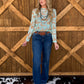 Turquoise Desert Burnout 3D Mesh Top