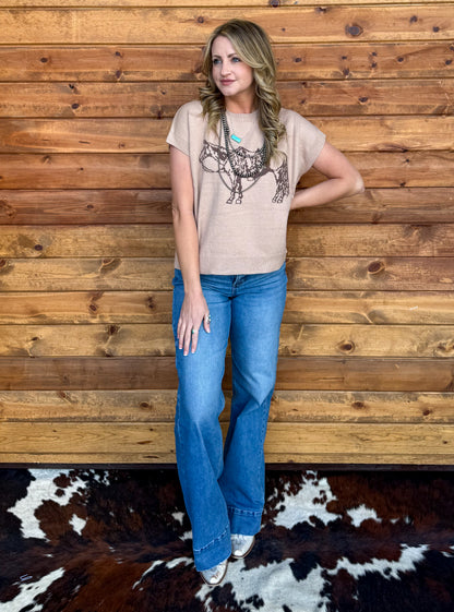 The Rodeo Horse Top *Mocha