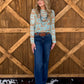 Turquoise Desert Burnout 3D Mesh Top