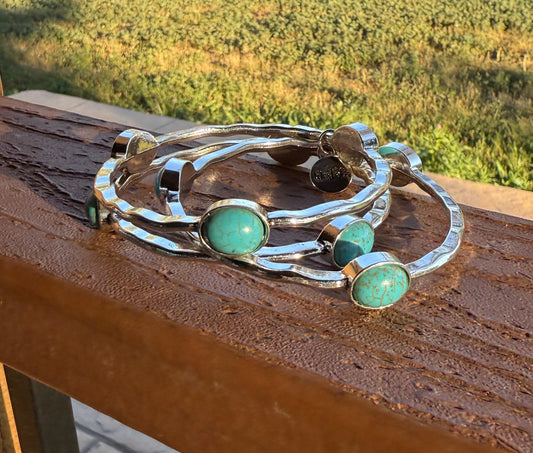 Burnished Silver Bangles