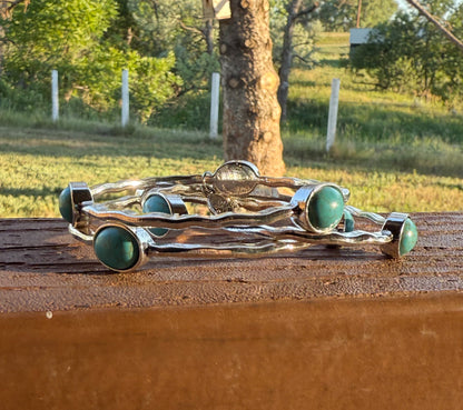 Burnished Silver Bangles