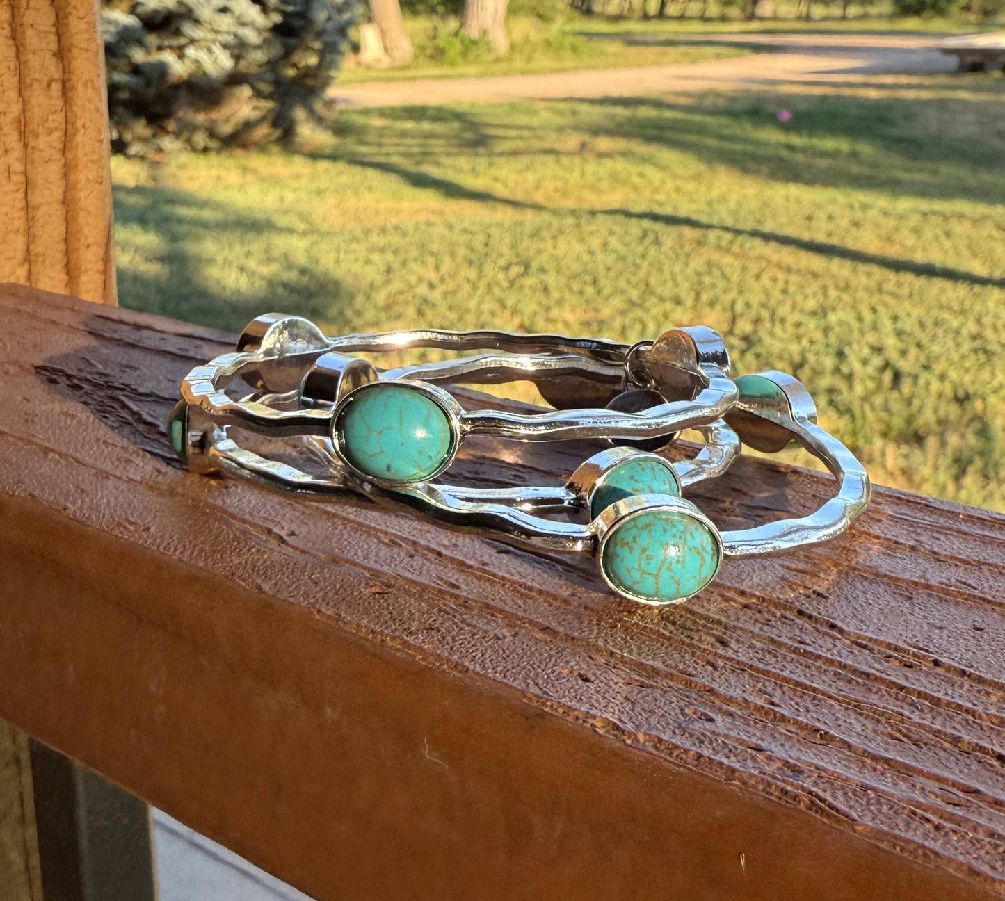 Burnished Silver Bangles
