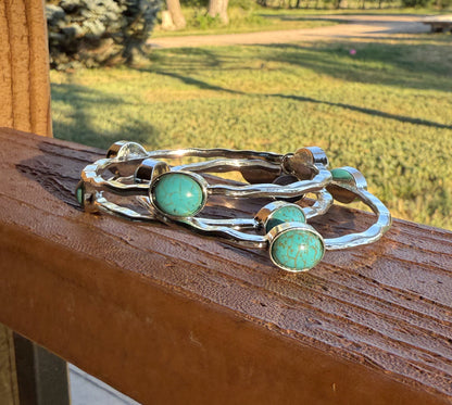 Burnished Silver Bangles