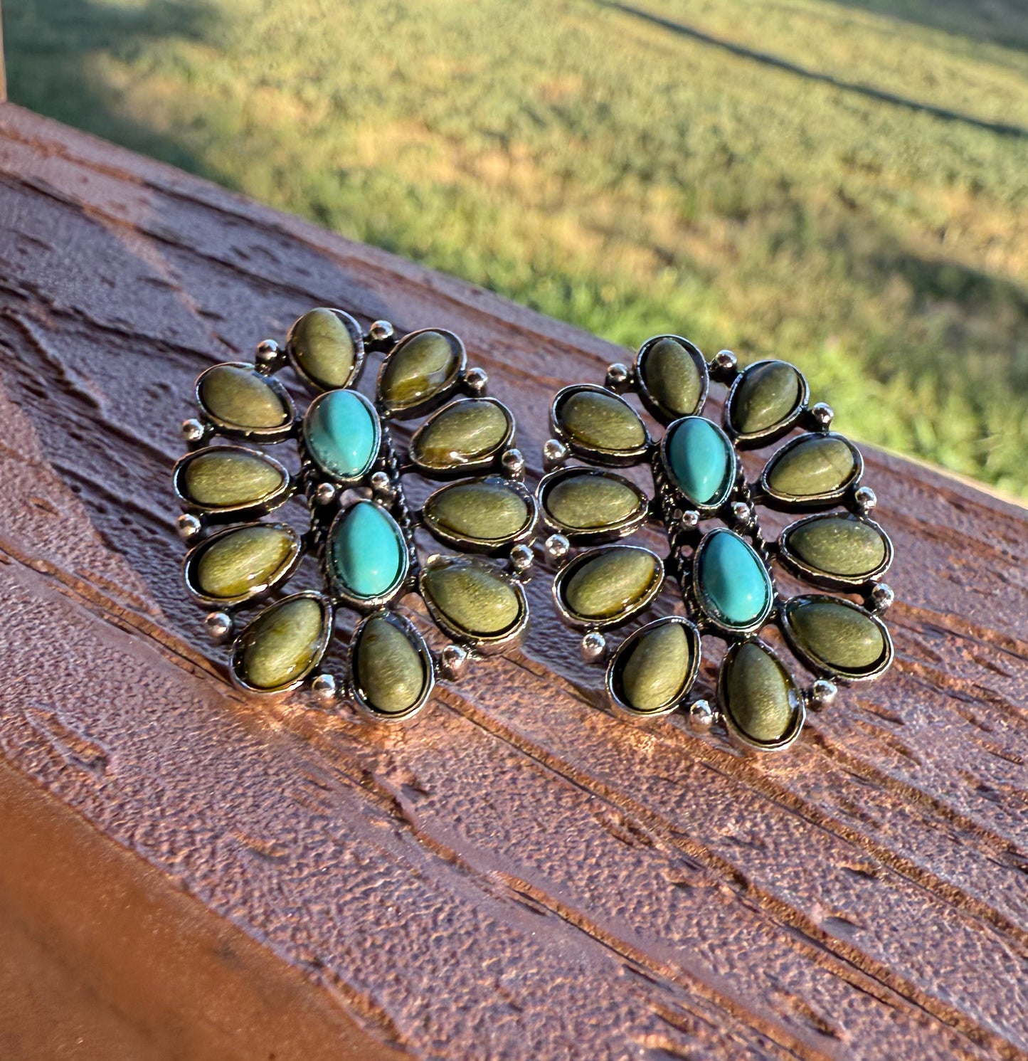 Oval Cluster Earrings