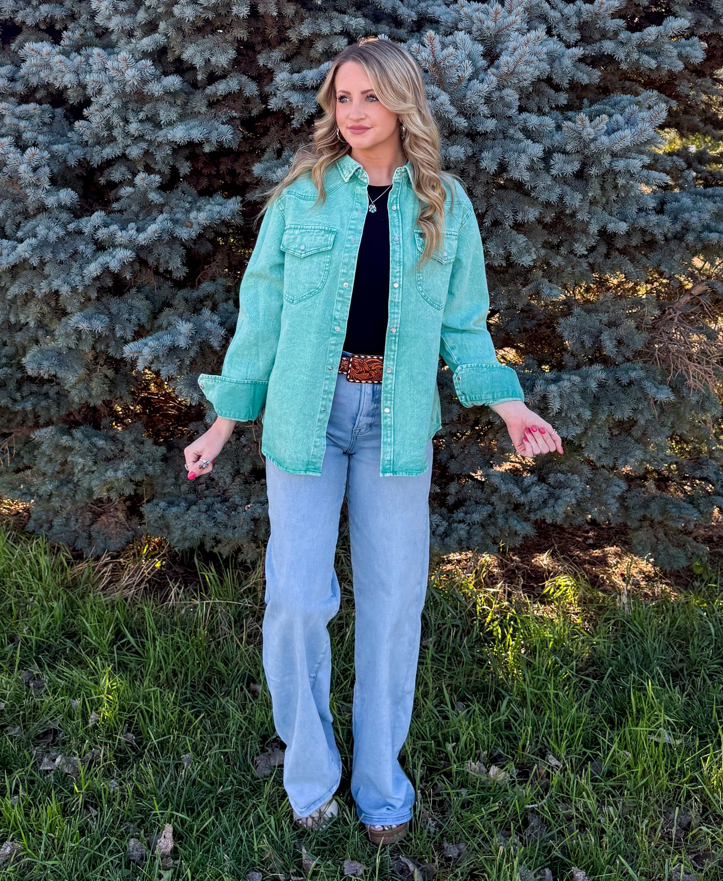 Denim Darlin' Long Sleeve *Jade